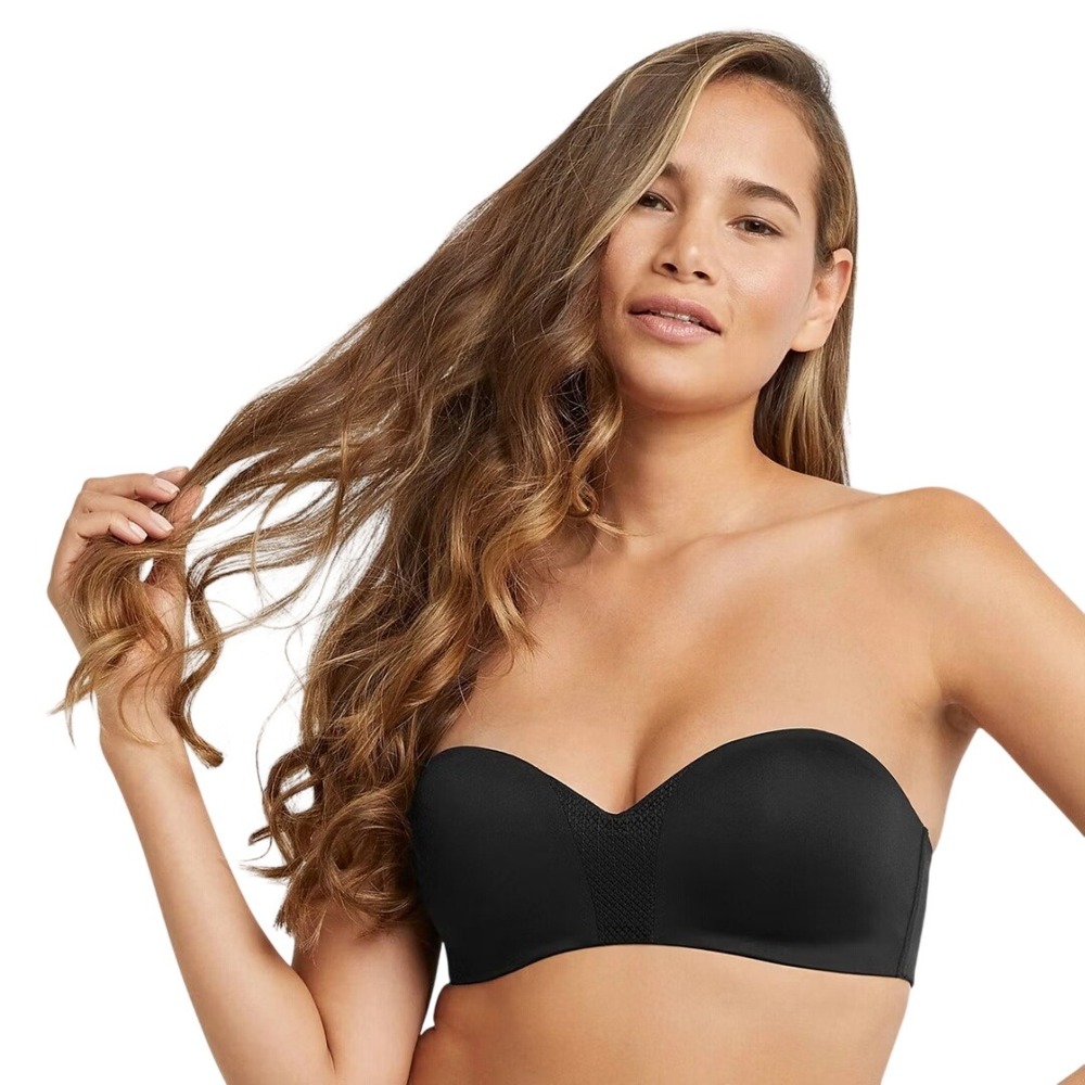Maidenform Women's Black Wireless Convertible Strapless Balconette Bra Size 34B